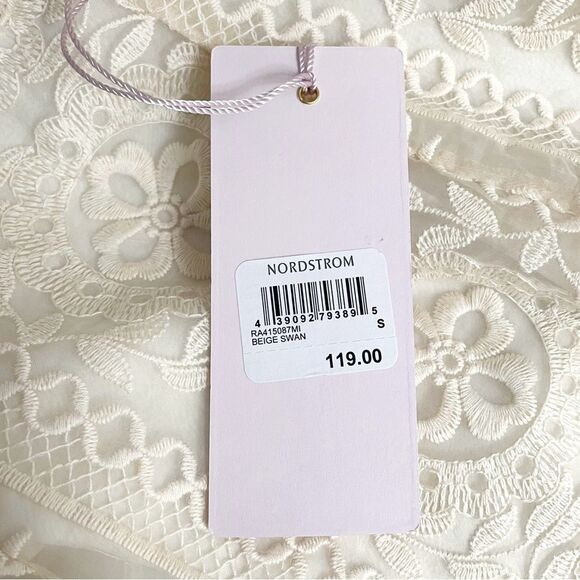 NWT Rachel Parcell Cream Embroidered Flounce Skirt Beige Swan Size Small NEW - Picture 13 of 16